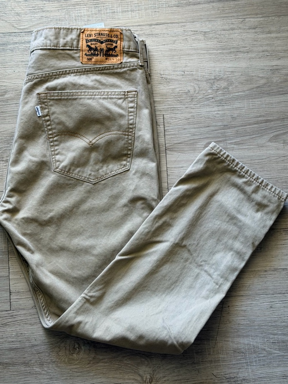 Levi’s 508 Jeans Men W36 L30 Khaki Tapered Fit Actual W36